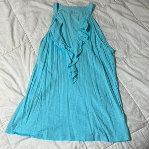 Poolside blue Lilly Pulitzer tank with ruffle detail